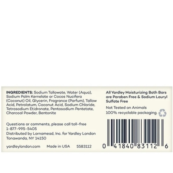 NEW Yardley of London 3 Bars Activated Charcoal Soaps NIB Gifts Exfoliating - Picture 3 of 9